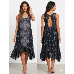 Free People XS Black Purple Tunic Mini Dress